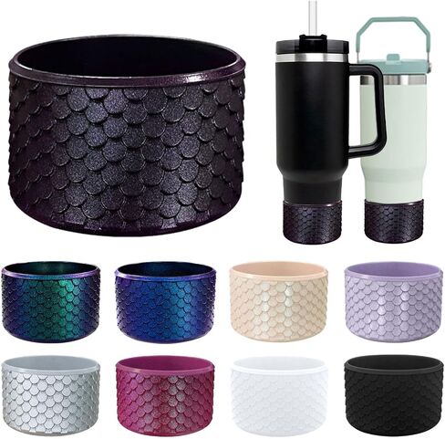 Chameleon Gradient Silicone Boots for Stanley Cup 20/30/40Oz, Anti-Slip Cup Bottom Protector Boot for 12-24oz Hydroflask Owala Tumblers Glitter Design Boot for Stanley Cup Accessories in Saudi Arabia