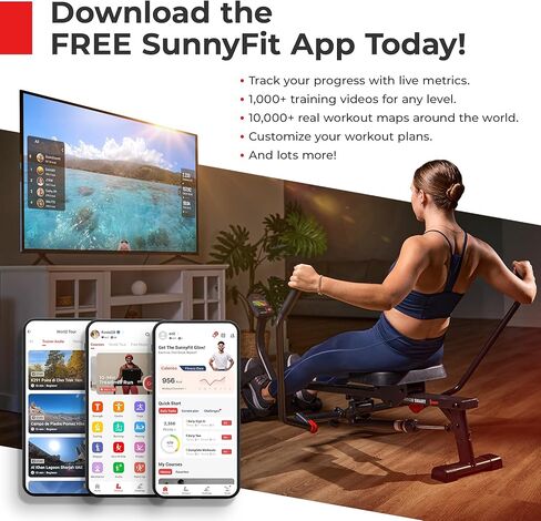 Sunny Health & Fitness Stationary Exercise Upright Bike w/Pulse Sensor & 4-Way Adjustable Seat, Cycling Machine for Home Cardio Training, Optional Resistance Bands and Free SunnyFit App Bluetooth Link in Saudi Arabia