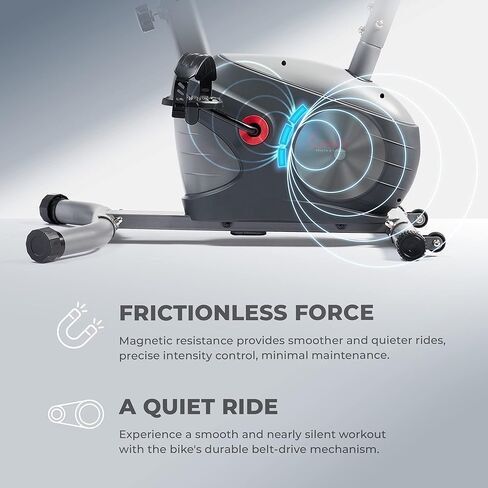 Sunny Health & Fitness Stationary Exercise Upright Bike w/Pulse Sensor & 4-Way Adjustable Seat, Cycling Machine for Home Cardio Training, Optional Resistance Bands and Free SunnyFit App Bluetooth Link in Saudi Arabia
