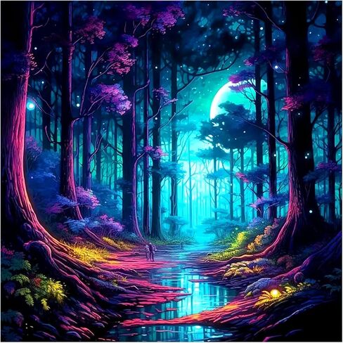 FHBUBPUP Starry Sky Diamond Painting Kits for Adults, Starry Night Scenery Diamond Art Kits for Beginners, 5D DIY Full Drill Round Gem Art, Paint with Diamond Beads Craft Home Wall Decor 12x12 inch in Kuwait
