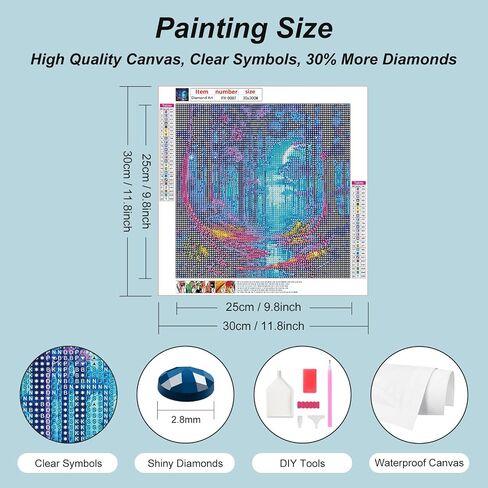 FHBUBPUP Starry Sky Diamond Painting Kits for Adults, Starry Night Scenery Diamond Art Kits for Beginners, 5D DIY Full Drill Round Gem Art, Paint with Diamond Beads Craft Home Wall Decor 12x12 inch in Kuwait