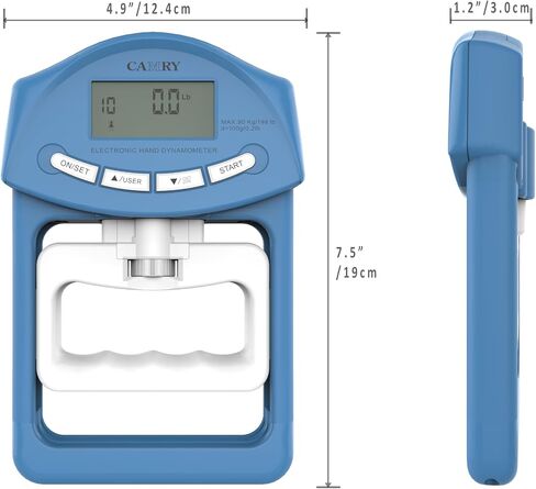 CAMRY Digital Hand Dynamometer Grip Strength Measurement Meter 198Lbs / 90Kgs Auto Capturing Electronic Hand Grip Power in Saudi Arabia