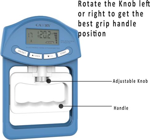CAMRY Digital Hand Dynamometer Grip Strength Measurement Meter 198Lbs / 90Kgs Auto Capturing Electronic Hand Grip Power in Saudi Arabia