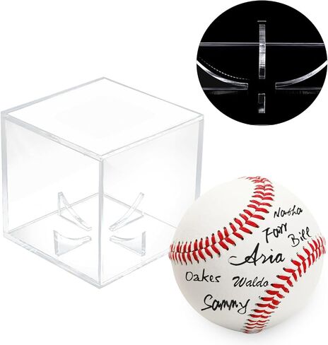 Baseball Display Case Acrylic Cube - UV Protected Acrylic Baseball Holder, Display Case for Autographed Baseball, Tennis Ball, Golf Ball, Billiard Ball, Memorabilia Display Cases (12 PC) in Saudi Arabia