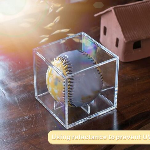 Baseball Display Case Acrylic Cube - UV Protected Acrylic Baseball Holder, Display Case for Autographed Baseball, Tennis Ball, Golf Ball, Billiard Ball, Memorabilia Display Cases (12 PC) in Saudi Arabia