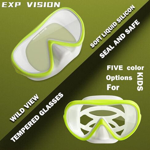 Kids Snorkel Swim Mask, Child Diving Mask Anti-Fog Swim Goggles with Nose Cover for Snorkeling Diving Swimming in Kuwait