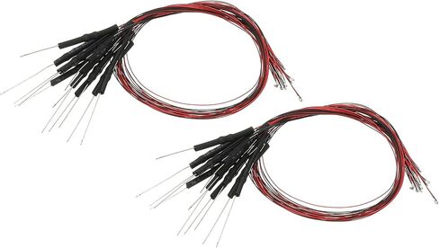 PATIKIL 0402 Pre-Wired Micro LED, 24 Pcs 9-12V Pre-soldered Mini Light Emitting Diodes Surface Mount Device for Model, DIY, 9.8" Length, Orange in Saudi Arabia