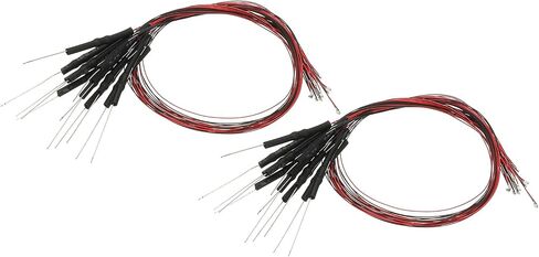 PATIKIL 0402 Pre-Wired Micro LED, 24 Pcs 9-12V Pre-soldered Mini Light Emitting Diodes Surface Mount Device for Model, DIY, 9.8" Length, Orange in Saudi Arabia