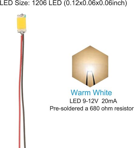 PATIKIL 0402 LED MICRO مسبقًا ، 24 PCS 9-12V مصغرة مسبقًا من الجهاز المصغر الذي ينبعث منه الجهاز. in Saudi Arabia