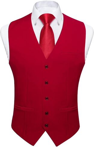 DiBanGu Mens Suit Vest Business Formal Dress | Vest for Men, Solid Color, V-Neck, 3 Real Pocket, Casual Dress Waistcoat, For Suit or Tuxedo, Wedding Party, Prom in Saudi Arabia