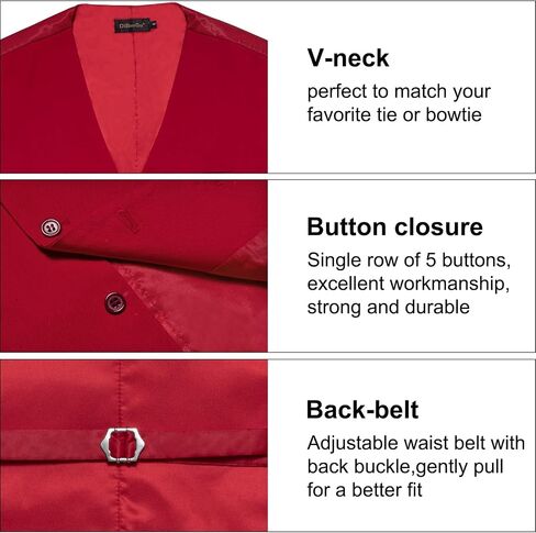 DiBanGu Mens Suit Vest Business Formal Dress | Vest for Men, Solid Color, V-Neck, 3 Real Pocket, Casual Dress Waistcoat, For Suit or Tuxedo, Wedding Party, Prom in Saudi Arabia