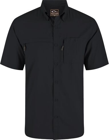 Drake Waterfowl Men's 8-Shot Flyweight Short-Sleeved Shirt | Breathable Moisture-Wicking Quick-Drying Camo Hunting Shirt, Mossy Oak Original Bottomland, Size: XL in Saudi Arabia