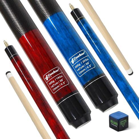Pool Cues Set of 2, 58 Inch Pool Sticks for Adults, 2-Piece House Bar Billiard Cue Sticks at 2 Different Colors and Weights, Pool Table Sticks for Men Women in Saudi Arabia