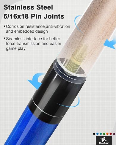 Pool Cues Set of 2, 58 Inch Pool Sticks for Adults, 2-Piece House Bar Billiard Cue Sticks at 2 Different Colors and Weights, Pool Table Sticks for Men Women in Saudi Arabia