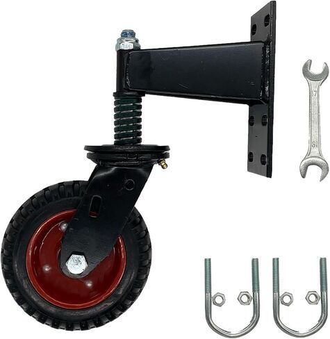 4" Spring Loaded Gate Caster, 220lbs Heavy Duty Gate Rubber Wheel for Metal Tube Wooden Gate, 360 Degree Rotation Spring Shock Absorbing in Saudi Arabia