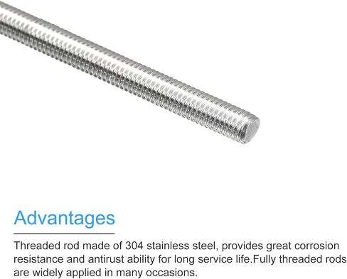 MECCANIXITY Fully Threaded Rod M10 x 150mm 1.5mm Thread Pitch 304 Stainless Steel Right Hand Threaded Rods Bar Studs 2 Pack in Saudi Arabia