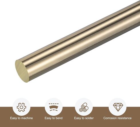 MECCANIXITY Brass Rods 1/8 Inch x 12 Inch Brass Solid Round Rod for Handle Pin DIY Craft Material Pack of 16 in Saudi Arabia