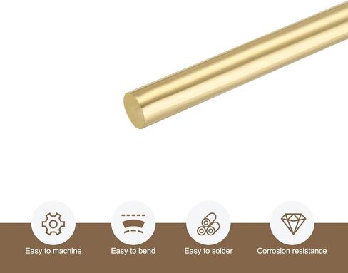 MECCANIXITY Brass Rods 1/8 Inch x 12 Inch Brass Solid Round Rod for Handle Pin DIY Craft Material Pack of 16 in Saudi Arabia