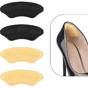 Heel Grips Liner Cushions Inserts for Loose Shoes, Heel Pads Snugs for Shoe Too Big Men Women, Heel Grips Protectors for Blisters Pain, Filler Make Shoes Fit Tighter (Black H)