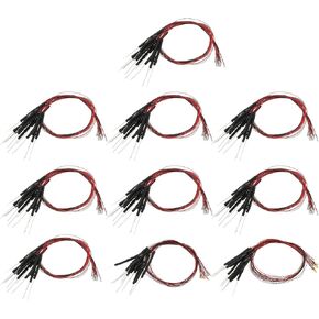 PATIKIL 1206 Pre-Wired Micro LED, 100 Pcs 9-12V Pre-soldered Mini Light Emitting Diodes Surface Mount Device for Model, DIY, 9.8" Length, 10 Colors