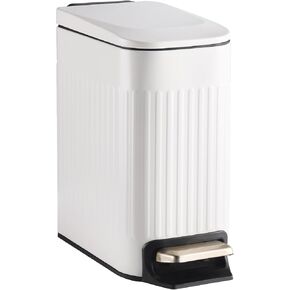 سلة القمامة النحيفة Elpheco مع الغطاء ، سلة القمامة الناعمة القريبة من الفولاذ المقاوم للصدأ ، سلة قمامة الغبار النحيفة على دلو داخلي قابل للإزالة (أسود ، 3.5 جالون) in Kuwait