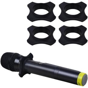 4PCS Rubber Microphone Protection Rings Anti-Drop Microphone Accessories，Black