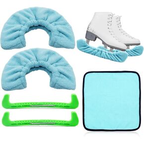 Ice Skate Guards, Soakers and Towel Gift Set - Ice Skate Blade Covers Figure Skate Guards for Youth Adult Hockey Skating Accessory