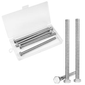 Yinpecly 5 Pcs M8 Hex Bolts M8-1.25 x 120mm Hex Head Screw Bolt 304 Stainless Steel M8-1.25mm Hexagon Bolts Hex Head Screws, Metric Machine Fully Thread, Bright Finish