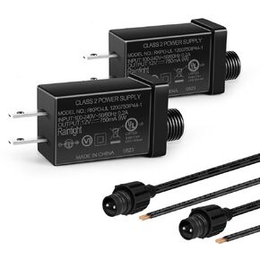30V 6W 0.2A Class 2 Power Supply, AC to DC Low Voltage Transformer, IP44 Inflatable Power Adapter for LED Strip Lights, Christmas Decor Light, Indoor/Outdoor Use, UL Listed