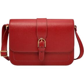Fossil Women's Zoey Leather Small Crossbody Purse Handbag, Scarlet (Model: ZB1937602)