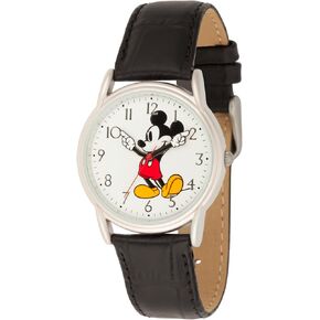 Disney Mickey Mouse Adult Classic Cardiff Articulating Hands Analog Quartz Leather Strap Watch