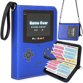 ZAIONE 4-Pocket Card Binder Holder: Blue Trading Card Collection Binders 440 Cards With 55 Removable Sleeves - Portable Waterproof Zipper Game Cards Collect Album for Display Storage for Kids Gifts