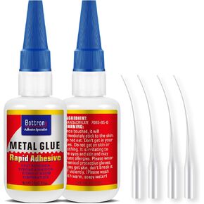 Metal Glue, 2 Pack Metal Repair Glue for Small Piece Metal, Waterproof Instant Drying Glue, Strongest Metal Glue Ideal for Metal to Metal, DIY, Metal Crafts, Ceramic Repair, Jewelry