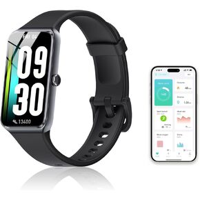 Activity & Fitness Trackers,1.47" Smart Fitness Watch with 24/7 Blood Pressure/Blood Oxygen/Heart Rate/Stress Monitoring, IP67 Waterproof Calorie Step Sleep Tracker Health Watch for Women Men