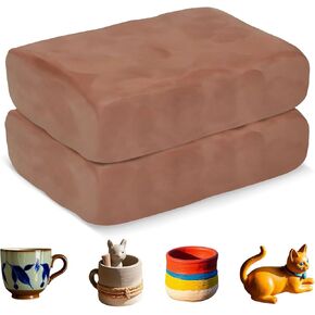 ZEHIQ Air Dry Clay,2.2 lbs Natural Modeling Clay for Wheel Throwing Hand Building Firing Pottery Wheel Sculpting Molding;Premium Pottery Clay for Beginners and Advanced Sculptors(Terracotta)
