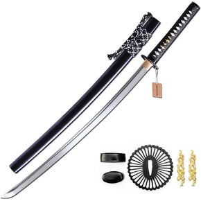 Murasame Katana Sword 41 "T10 Steel 9260 Spring Steel Razor Sharp Blade Full Tang مصنوع يدويًا
