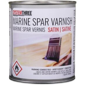 System Three Marine Spar Varnish, Satin, 1 Qt Can