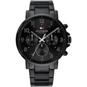 Tommy Hilfiger Men's Quartz Stainless Steel and Bracelet Dressy Watch, Color: Black (Model: 1710383)