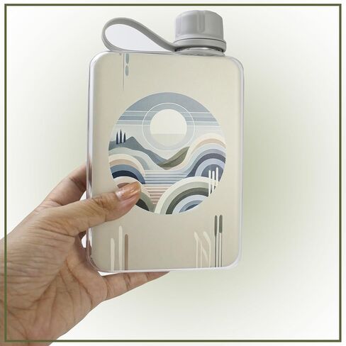 500ml Clear Flat Water Bottle With Cleaning Brush – Sleek & Minimalist, BPA-Free Leak-Proof Bottle for Gym, Travel, and Daily Use, Slim Portable Reusable Bottle for All Ages (Transparent) in Saudi Arabia