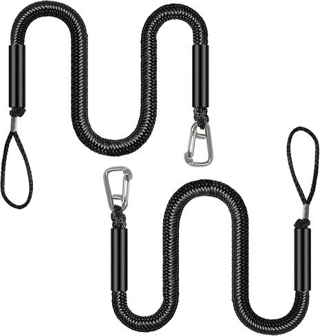 Boat Bungee Dock Llines, Double Braided Nylon Mooring Ropes for Boats, Boat Pontoon Accessories, Perfect for Jet Ski, SeaDoo, WaveRunner, Kayak, Pontoon PWC, 4 ft Black, 2 Pieces in Saudi Arabia