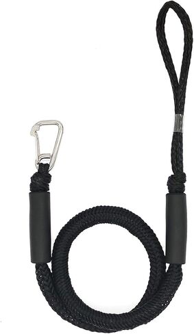 Boat Bungee Dock Llines, Double Braided Nylon Mooring Ropes for Boats, Boat Pontoon Accessories, Perfect for Jet Ski, SeaDoo, WaveRunner, Kayak, Pontoon PWC, 4 ft Black, 2 Pieces in Saudi Arabia