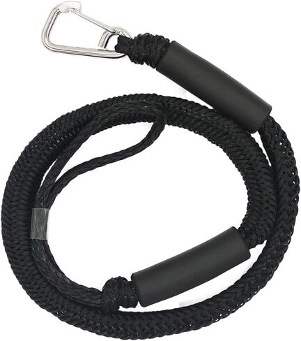 Boat Bungee Dock Llines, Double Braided Nylon Mooring Ropes for Boats, Boat Pontoon Accessories, Perfect for Jet Ski, SeaDoo, WaveRunner, Kayak, Pontoon PWC, 4 ft Black, 2 Pieces in Saudi Arabia
