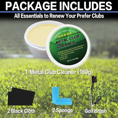 Golf Iron Polishing Kit Club Cleaner Polish Cleaning Solution Golf Club Care Set Golf Brush Cleaner Sponge Value Pack in Kuwait