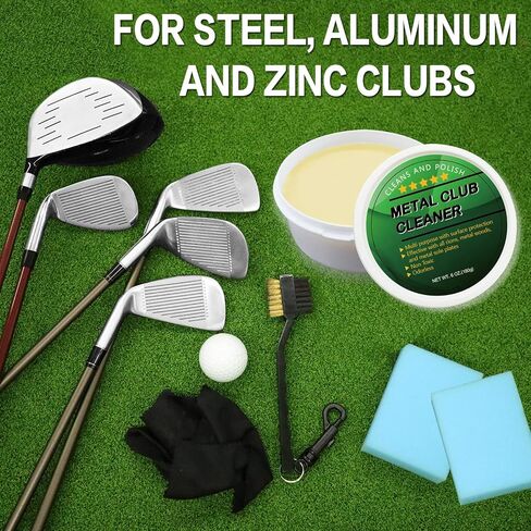 Golf Iron Polishing Kit Club Cleaner Polish Cleaning Solution Golf Club Care Set Golf Brush Cleaner Sponge Value Pack in Kuwait