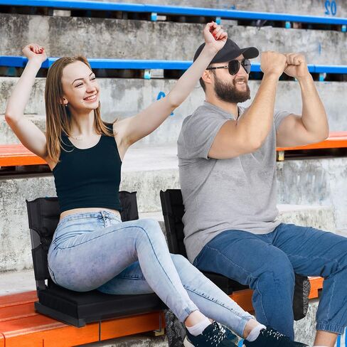 Stadium Seats for Bleachers with Back Support, Bleacher Seats with Backs and Extra Thick Padded Cushion, Includes Shoulder Straps Carry Handle, and Cup Holder Side Pockets (Green) in Saudi Arabia