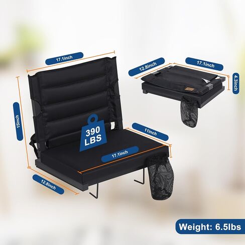 Stadium Seats for Bleachers with Back Support, Bleacher Seats with Backs and Extra Thick Padded Cushion, Includes Shoulder Straps Carry Handle, and Cup Holder Side Pockets (Green) in Saudi Arabia