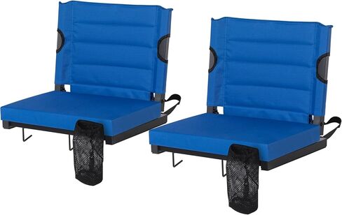 Stadium Seats for Bleachers with Back Support, Bleacher Seats with Backs and Extra Thick Padded Cushion, Includes Shoulder Straps Carry Handle, and Cup Holder Side Pockets (Green) in Saudi Arabia