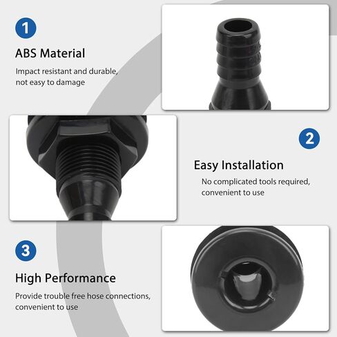 من خلال تركيب الهيكل، قارب 3/4 بوصة من خلال موصل الهيكل ABS بلاستيك من خلال الهيكل مضخة تصريف تصريف خرطوم اقتران منفذ الصرف ملحق للقوارب (أبيض) in Kuwait