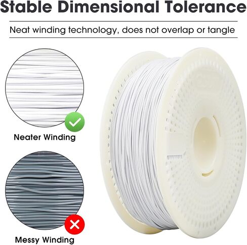eSUN PLA+ Refilament 1.75mm and Upgarded eSpool+ Set, Reusable and Removable Filament Spool Replacement with 3D Printer Refill PLA Plus, 1KG Spoolless 3D Printing Filament, Bone White in Saudi Arabia