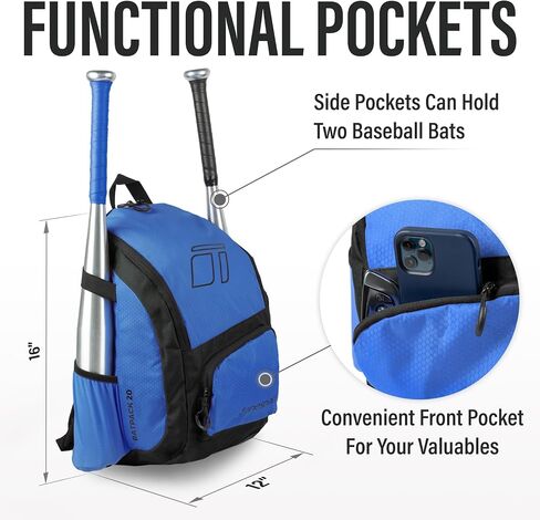 Baseball Bag - Backpack for Baseball, Softball, Tball - Adults & Youth Bat Bag - White in Saudi Arabia
